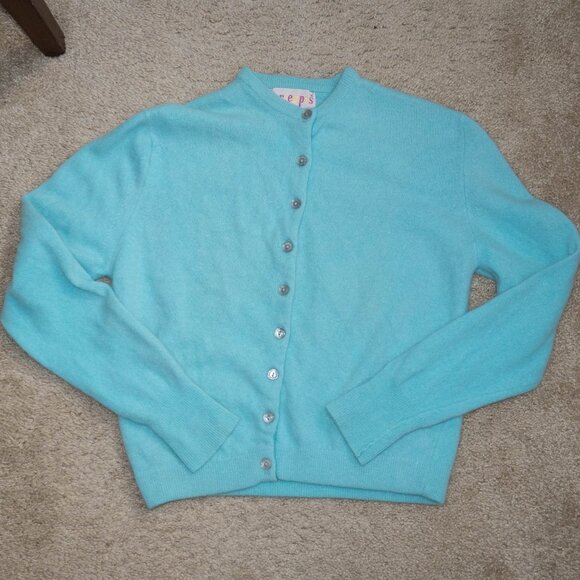 Vintage Blue Women's Cardigan Sweater - Picture 1 of 4